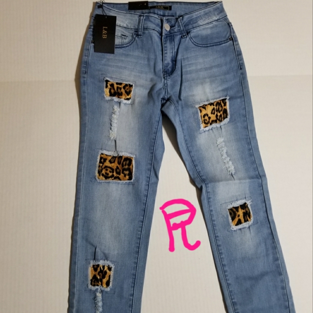 💖 L&B LUCKY & BLESSED SIZE 4 BLUE & LEOPAR